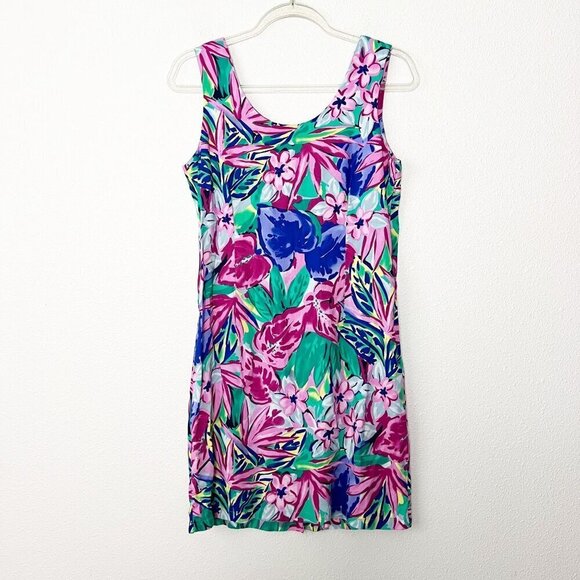 Vintage Hilo Hattie Womens Small Floral Hawaiian Aloha Tank Sleeveless Dress - Picture 1 of 6